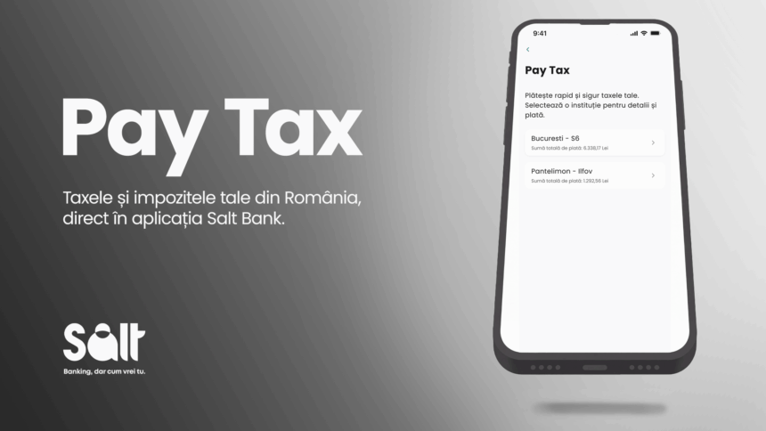 salt bank lanseaza pay tax functionalitatea prin care clientii bancii isi pot plati taxele si impozitele direct din aplicatie 69b9300649bb4